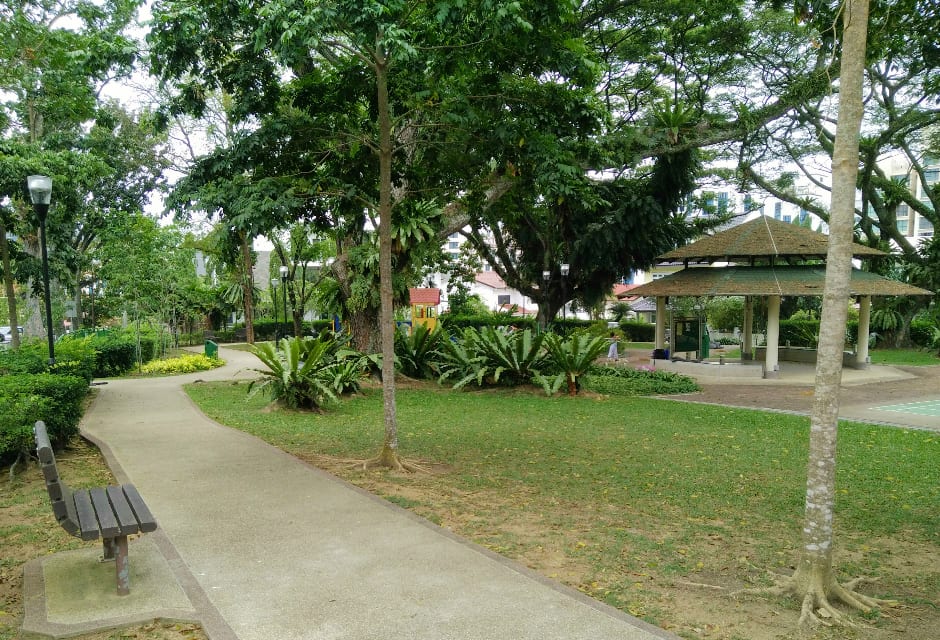 The park path near the lodge